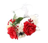 VALICLUD Guirnalda de Rosas Artificiales para Navidad Diadema Flores y Frutos para Decoración de Cabeza Eventos de Otoño
