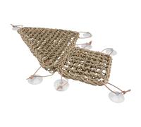 VALICLUD Hamaca para Lagartos y Tapete Tejido para Mascotas Pequeñas Set de 3 Piezas Triángulo Cuadrado 7 Ventosas de Material Natural Transpirable Adecuado para Reptiles y Hámsters