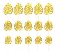 VALICLUD Hojas de Monstera Artificiales Doradas 15 Piezas Decorativas para Bodas Fiestas y Hogar Tamaño Grande Mediano Pequeño Hojas Reutilizables de Tela Ecológicas