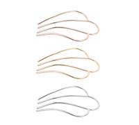 VALICLUD Horquilla Metálica Cabello en Forma de U Pinzas Francesas 3 Piezas en Rosa Dorado Dorado y Plateado Peineta Ligera y Versátil para Recogidos y Uso Diario