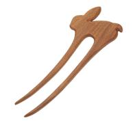 VALICLUD Horquilla para Pelo Largo de Madera Natural Estilo Vintage Diseño de Conejo, Palillo Grande para Mujer, Accesorio para Peinados Diarios y Fiestas