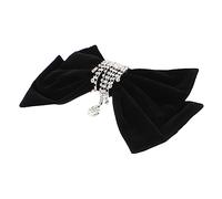 VALICLUD Horquilla Vintage Con Diamantes De Imitación Estilo Años 20 Para El Pelo Con Lazos Brillantes Grande Para Moños Bodas Elegante Francesa Lazos De Terciopelo Negro