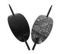 VALICLUD Horquillas Ovaladas Cabello Largo 2 Piezas Tamaño Mediano Fijación Fuerte Estilo Vintage Boho Mujeres Uso Diario Negro y Gris Accesorios Con Palo