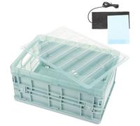 VALICLUD Incubadora para Aves Pequeña de Plástico con Almohadilla Térmica, Caja de Cría Reutilizable para Loros y Pollitos, Suministros para Incubadoras con Control de Temperatura,