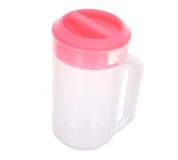 VALICLUD Jarra Medidora de Plástico con Tapa Resistente al Calor y Frío Capacidad para Jugos y Bebidas Jarra para Uso Familiar Fiestas y Picnic Color Rosa