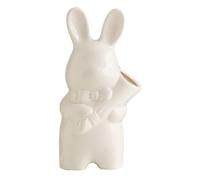 VALICLUD Jarrón Decorativo de Cerámica Forma de Conejo Blanco Mini Maceta para Flores y Suculentas Diseño Compacto para Sala de Estar y Oficina Maceta Hidropónica Multifuncional