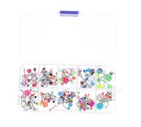 VALICLUD Joyas para Piercings Corporales Colores Variados Kit 110 Piezas Acero Quirúrgico Accesorios para Lengua Nariz Ombligo Uso Juvenil Fiesta Estilo Aleatorio