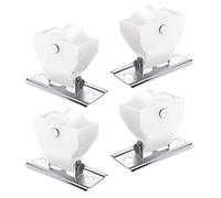 VALICLUD Juego de 4 Poleas Pequeñas para Cortinas Romanas de Tensión Mecanismo de Bloqueo de Plástico, Accesorio para Cortinas Enrollables y Elevador de Cordón, Uso en Ventanas y Persianas