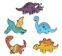 VALICLUD Juego de 5 Pines de Solapa de Dinosaurios Esmaltados, Broches Decorativos para Mujer y Niña, Accesorios de Aleación Resistentes, para Mochilas y Ropa, Tamaño Compacto