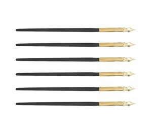VALICLUD Juego de 6 Bolígrafos de Caligrafía con Puntas Metálicas Doradas para Dibujo y Escritura en Oficina y Hogar con Diseño Elegante y Resistente al Desgaste