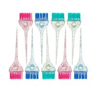 VALICLUD Juego de 9 Brochas para Teñir Cabello con Mango Ergonómico Aplicadores de Plástico Transparentes en Azul Rosa y Verde para Mechas y Tintes Profesionales en Salón y Uso