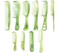 VALICLUD Juego de Peines y Adecuado para Cabello Seco y Mojado de Plástico para Peinar el Cabello Verde, Desenredante Herramienta Práctica para Peluquería y Profesional