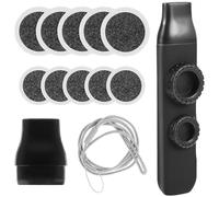 VALICLUD Kazoo y Membranas Reemplazables Negro con Doble Orificio Profesional Instrumento Musical Portátil de Abs y Silicona para Acompañamiento en Fiestas y Eventos