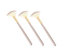 VALICLUD Kit De Brochas Maquillaje Facial 3 Piezas Tamaño Pequeño Cepillos En Forma De Abanico Para Rubor y Resaltado Uso Profesional y Diario Fibra Sintética Dura y Mango Suave