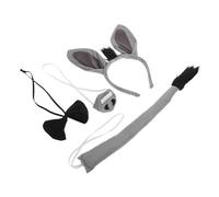 VALICLUD Kit De Disfraz De Burro 4 Piezas, Diadema Orejas De Burro, Nariz y Pajarita Para Cosplay y Fiestas Infantiles