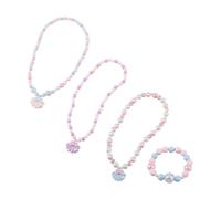 VALICLUD Kit De Pulsera Y Collar Con Cuentas Para Niños Ideal Para Fiestas Y Fotografía Estilo Aleatorio.