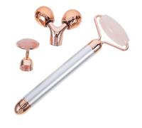 VALICLUD Kit de Rodillo Facial de Jade Autentico de Cristal y Aleación para Masajeador Facial Que Reduce Arrugas y Promueve Colágeno