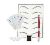 VALICLUD Kit Manual de Cejas Rojo 1 Unidad Tamaño Estándar para Práctica Profesional y Aprendizaje Lápiz, Pigmentos Anillos de Dedos Uso Desechable en Belleza y Cuidado Personal