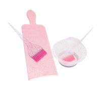 VALICLUD Kit para Teñir el Cabello Bol y Brocha de Plástico PP Resistente Color Rosa Juego para Mezcla y Aplicación de Tinte en Casa y Salón Profesional