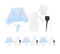 VALICLUD Kit Profesional de 4 Gorros Desechables para Mechas con Gancho Metálico Cepillo y Guantes PE Adecuado para Coloración y Mechas Precisas Todo Tipo de Cabello Uso Casa y