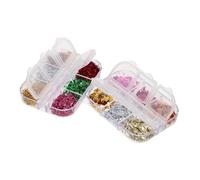 VALICLUD Láminas Holográficas de para Uñas 2 Cajas Decoración de Uñas Lentejuelas Metálicas Diy Variedad Brillantes para Proyectos