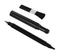 VALICLUD Lápiz y Polvo Para Barba Con Cepillo Herramienta De Cuidado Para Barba De Hombre Aplicador Doble Punta Suave Para Relleno y Mantenimiento Cómodo Adecuado Para Tipo De Color Negro