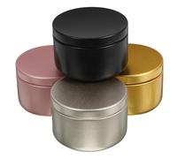 VALICLUD Latas para Velas DIY 24 Piezas 50 Ml Tarros Metálicos para Hacer Velas Set Multicolor 6 Doradas 6 Negras 6 Rosa Mate 6 Dorado Mate Recipientes Redondos para Decoración y