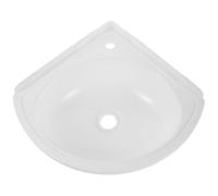 VALICLUD Lavabo Pequeño de Pared en Plástico Blanco, Diseño Triangular para Esquina, Montaje Mural para Baños Pequeños y Balcones en Apartamentos Espacio Reducido
