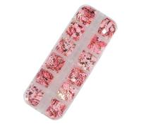 VALICLUD Lentejuelas para Uñas Caja de 12 Compartimentos Polvo Brillante Rosa Dorado Formas de Corazón Flor y Conejo Accesorios para Decoración de Manicura Salones y Uso Doméstico