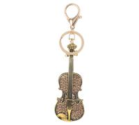 VALICLUD Llavero de violín con Diamantes de imitación para violín, Llavero de Instrumento Musical para de Recuerdo de música, Dorado, Dorado, 15.80X4.00X1.50CM