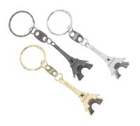 VALICLUD Llavero Decorativo Torre Eiffel 3 Piezas Dorado, Plateado y Bronce Antiguo, Aleación De Zinc Resistente, Diseño Multifuncional Para Bolso y Uso Diario, Pack De Adornos Para Fiesta y Evento