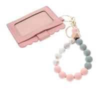 VALICLUD Llavero Pulsera Porta Tarjetas Diseño De Cuentas Llavero Exterior Tarjetero para Llevar Tarjetas y Llaves Eventos Sociales o Viajes