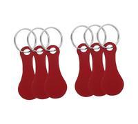 VALICLUD Llaveros Ficha Para Carrito De Compras De Acero Inoxidable, Color Rojo, 6 Piezas, Resistente y Compacto, Accesorios Para Supermercado y Uso Diario