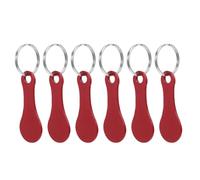 VALICLUD Llaveros para Carrito de Compras 6 Piezas de Acero Inoxidable Color Rojo, Soporte Ficha Moneda para Supermercado, Portátil y Multiusos para Hogar y Oficina