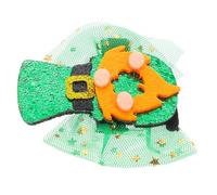 VALICLUD Llega Clip Tocado De Malla Para Niña Verde De Fiesta Horquilla De Tréboles Para Celebración Irlandesa Accesorio Delicado Para Cabello
