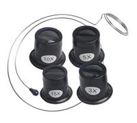 VALICLUD Lupa de Joyero Clip para Ojo, 4 Piezas Lente de Vidrio y Soporte de Alambre, Herramienta Portátil para Reparación de Relojes y Joyería, Aumento Preciso y Compacto Color Aleatorio
