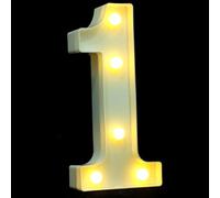 VALICLUD Luz Número 1 LED Decorativa sin Batería, Luz de Noche para Dormitorio y Fiesta, Lámpara Numérica Romántica para Cumpleaños, Propuesta y Decoración del Hogar