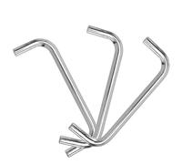 ValiCLUD - Manijas de puerta, diámetro de 8 mm, distancia entre ejes, 100 mm, base ampliada sólida, juego de 3 unidades, de hierro en forma de U modernas plateadas y para cajones de puertas de armario