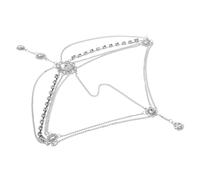 VALICLUD máscara de la mascarada de de imitación cadena de cabeza de cristal cadena de frente de de imitación accesorios nupciales el plastico Silver