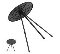 VALICLUD Mesa Plegable de Camping Redonda Pequeña Ajustable Altura Color Negro Obsidiana Compacta y Portátil para Exteriores Picnic Playa y Actividades al Aire Libre 1 Pieza