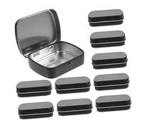 VALICLUD Mini Caja De Lata Portátil 10 Piezas 60x47x15mm Con Bisagra Mate Negra Almacenamiento Multifuncional Para Joyería, Pintura y Dulces Transporte Fácil Para Viajes y Uso Diario