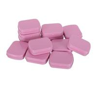 VALICLUD Mini Caja Metálica Rectangular con Bisagra Portátil Tapa Abatible 60X48X15 MM Color Rosa Doble Cara Set de 12 Unidades para Almacenar Dulces Joyas y Objetos Pequeños Lata