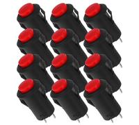 VALICLUD Mini Interruptor Pulsador De 12 Mm Para Montaje En Panel, Impermeable, Rojo, Con Autobloqueo, Para Sistemas De Advertencia Y Paneles De Control De Equipos Industriales, Color