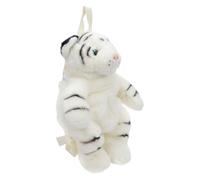 VALICLUD Mochila Escolar de Peluche de Tigre para Niños Mochila de Animales de Dibujos Animados Gris de Felpa Suave para Escuela y Viajes Diarios Tamaño Pequeño