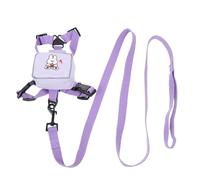 VALICLUD Mochila Tipo Chaleco para Perros y Gatos Talla S Correa Ajustable para Gatitos y Cachorros Arnés Resistente Diseño de Dibujos Animados en Color Morado para Paseos al Aire Libre