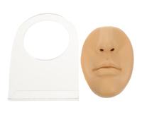 VALICLUD Modelo Cara Falsa Silicona Para Práctica De Perforación, 1 Unidad Tamaño Real, Entrenamiento Facial Para Exhibición De Piercing, Parte Del Cuerpo Con Soporte Color Piel
