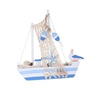 VALICLUD Modelo De Barco De Vela Mediterráneo De Madera con Diseño De Aves Marinas Decoración De Barco para Escritorio Sala De Estar y Fiesta Temática De Playa Oceánica