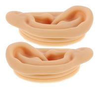 VALICLUD Modelo de Oreja de Silicona Par de Orejas Falsas Flexibles para Entrenamiento de Acupuntura y Perforación Modelo Anatómico Portátil para Práctica Médica y