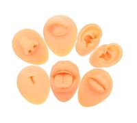 VALICLUD Modelo de Simulación de Perforación Facial y Corporal Orejas Nariz Boca y Lengua de Silicona Suave Herramienta de Práctica para Perforación de Partes del Cuerpo Falsas Cara
