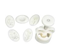 VALICLUD Molde Prensado Manual para Pasteles Luna Estilo Cantonés Diseño Tradicional de Flores y Formas Molde Cookie Stamp Fácil de Usar para Repostería Casera